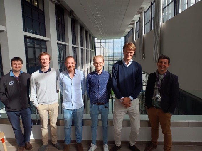 Nick Assink, Reinier ten Brink en Joep Kraeima met collega's van Stellenbosch University