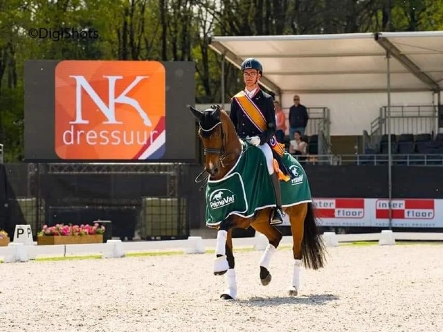 Marten Luiten in actie tijdens de NK Dressuur (Foto: Digishots)