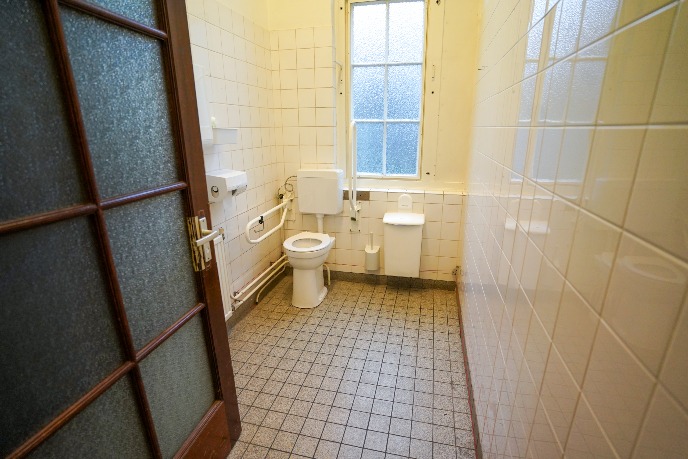 Wheelchair-friendly toilet on site
