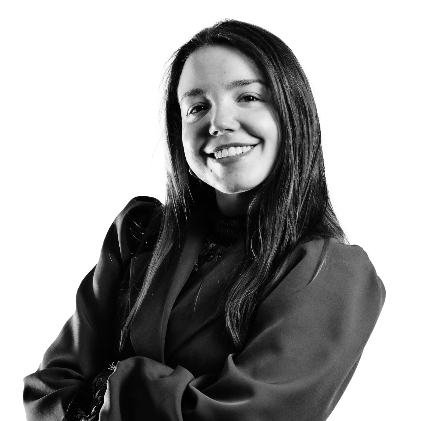 Black and white profile picture of Lauren Mensen