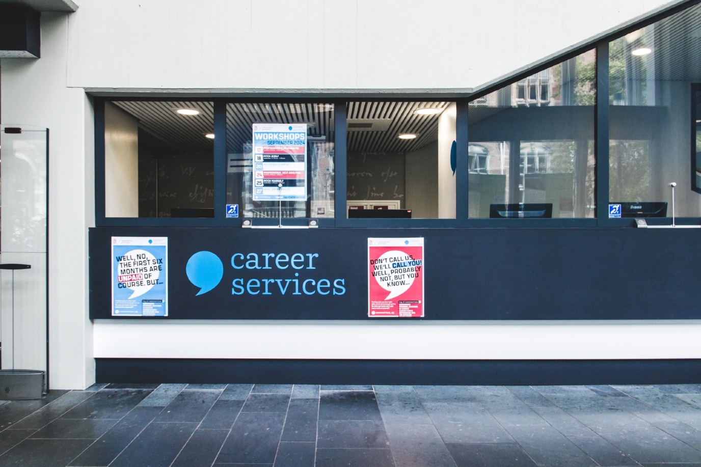 Career Services front desk at the University Library