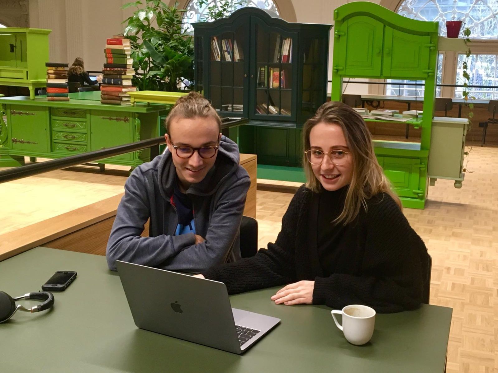 Studying in one of the beautiful study areas at The Beurs building in Leeuwarden!