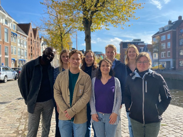 Members of the Green Office team! From left to right: Malcolm, Merel, Rik, Eline, Irene, Lennart, Francine, Marijke.