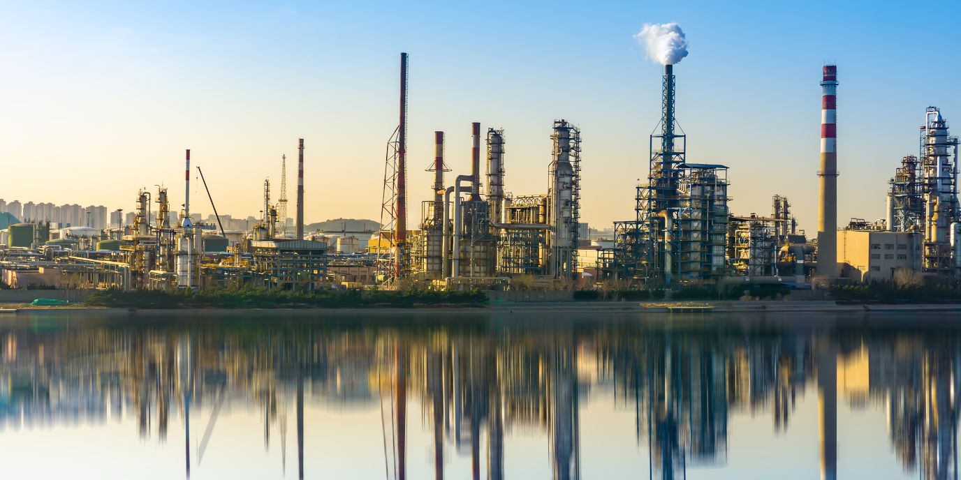 Industrial plant at the water