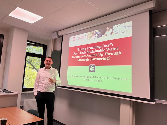 Ferr-Tech’s CEO, Richard Bruins, introduces himself to the students.