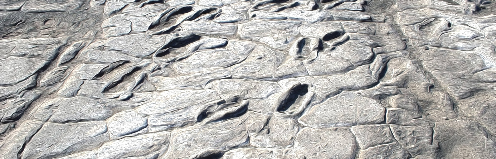 Painting of the Laetoli Footprints dated to 3.7 million years ago