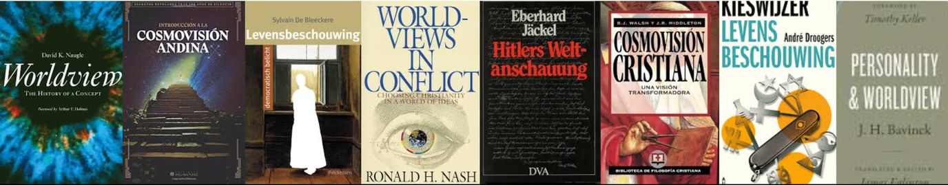 nwo Banner. A picture with different books about worldviews.