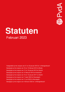 Omslag statuten en reglementen PvdA 2023