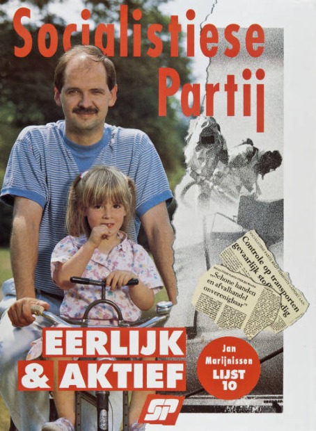 SP-affiche met Jan en Lilian Marijnissen, 1989.