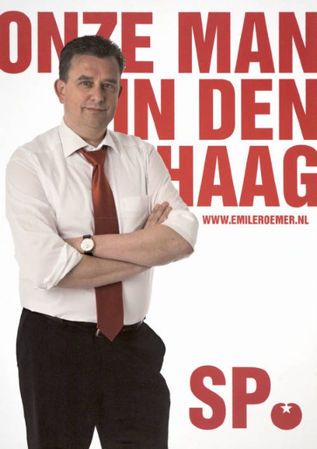 SP-affiche met Emile Roemer, 2010.