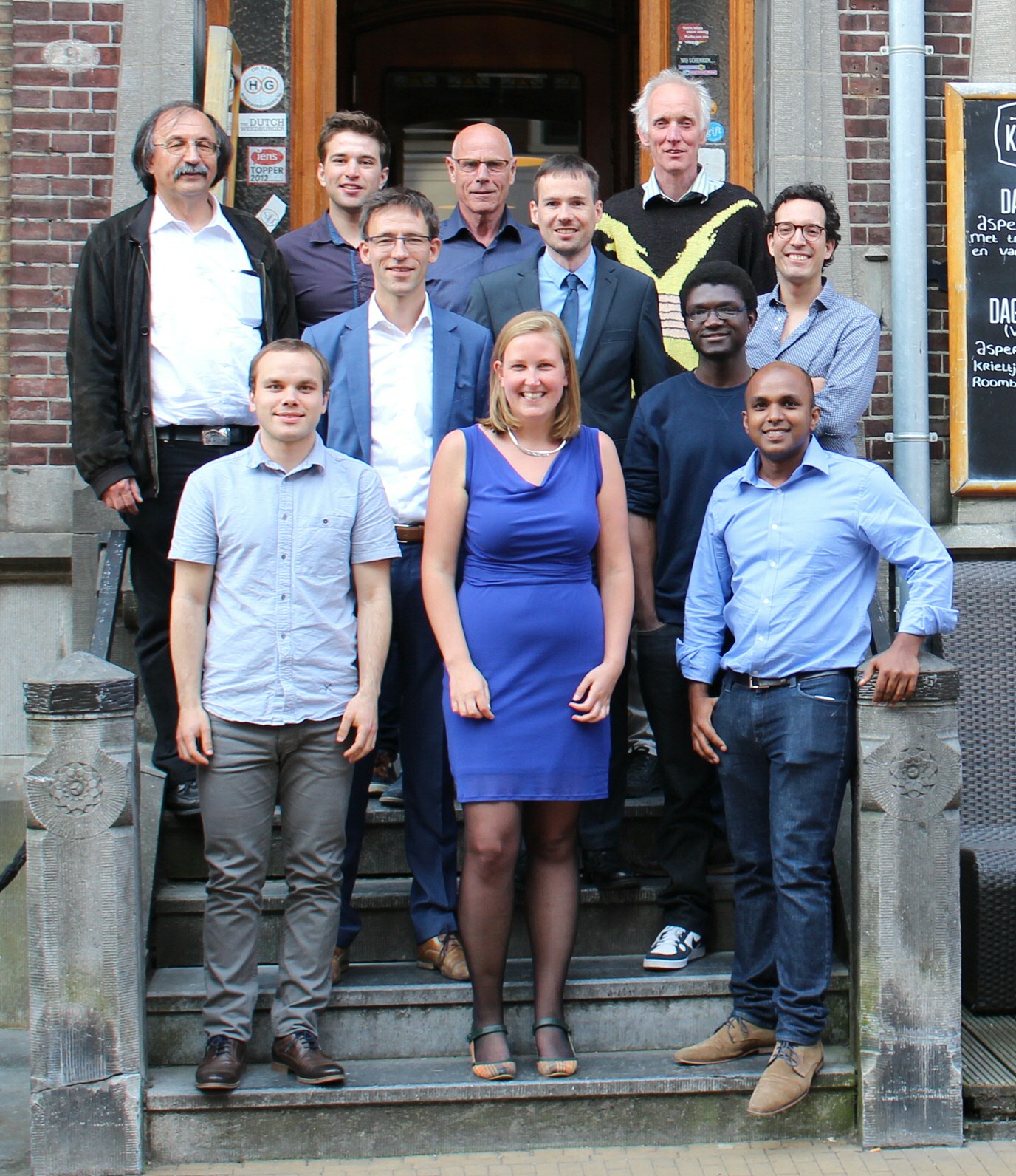 group picture after Corine's defence. From top-left to bottom-right: Klaus Jungmann, Joel Hussels, Imko Smid, Leo Huisman, Steven Hoekstra, Joost van den Berg, Samuel Hoekman, Artem Zapara, Corine Meinema, Kevin Esajas, Sreekanth Mathavan.