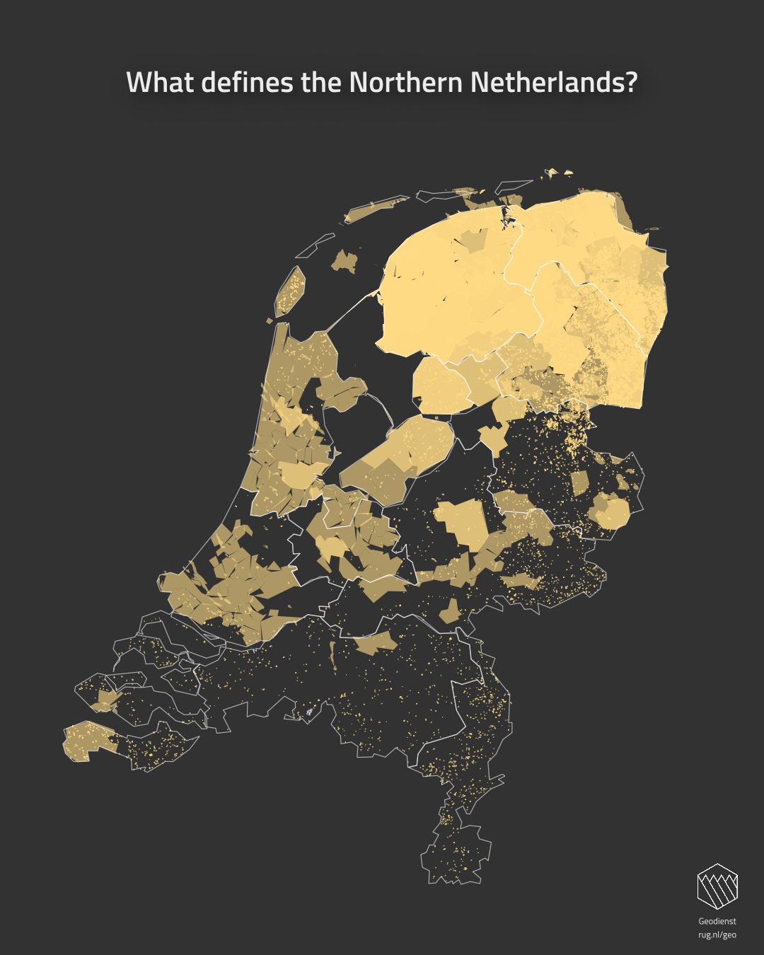 Winnende kaart van Noord-Nederland