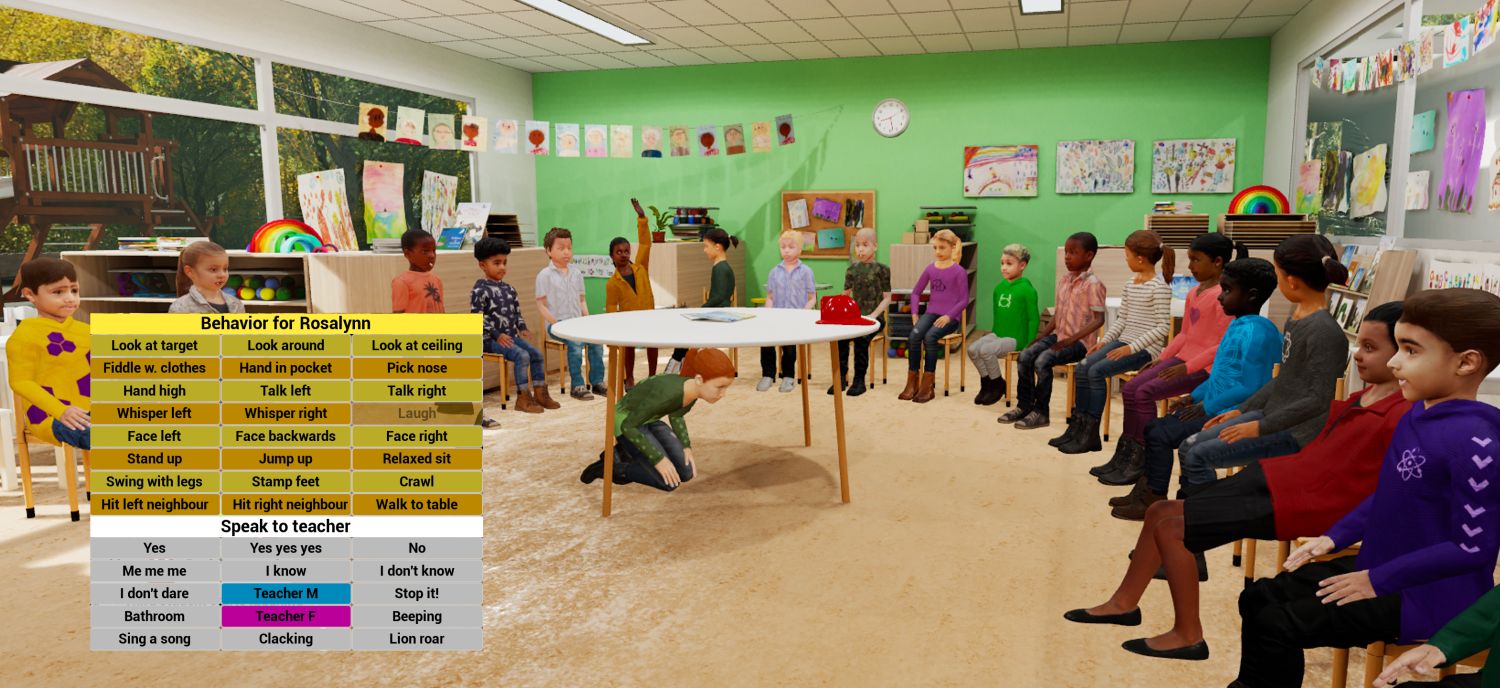 VR classroom with various scenarios